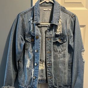 Fashion Nova distressed denim jacket
